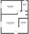 One bedroom floor plan